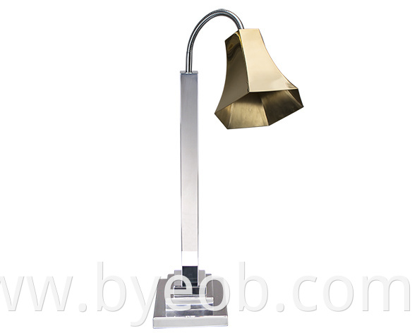 Heat Lamp with Gold Hexgonal Shade Flexable and Square Base